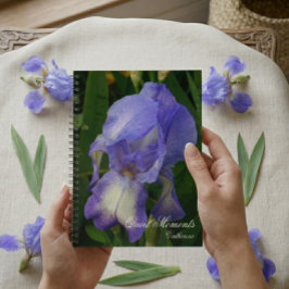 Blå Iris Makrofoto Personlig Anteckningsbok Dagbok