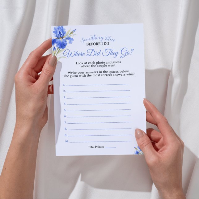 Blå Iris Vart Tog De Vägen Bröllopsduschspel Inbjudningar (Blue Iris Where Did They Go Bridal Shower Game Invitation
)