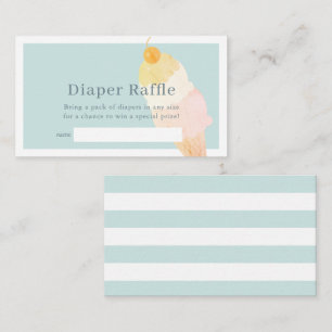 Blå is Cream Baby Shower Raffle Biljett Tilläggskort