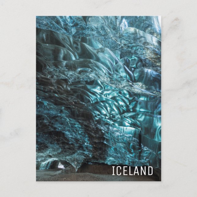 Blå is i en istidsgrottan, Island Vykort (Framsida)