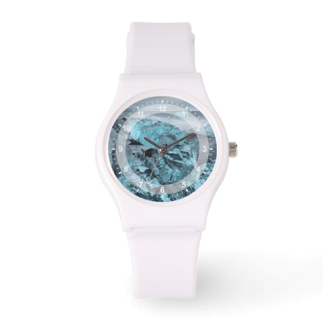 Blå is på strand landskap, Island Armbandsur (Framsida)