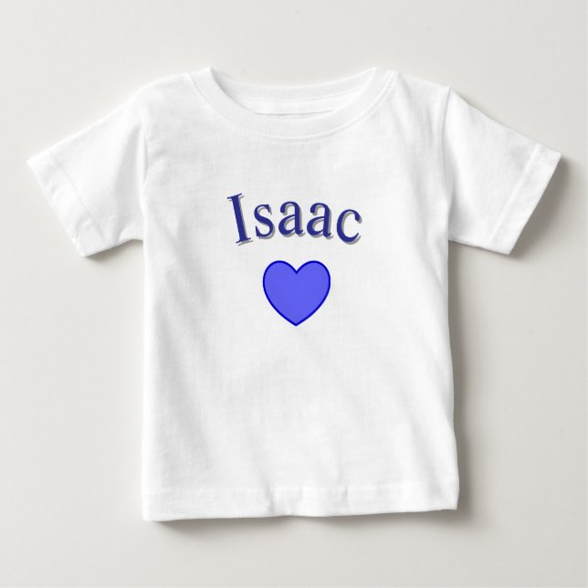 Blå Isaac Namn Med Hjärta, T Shirt (Framsida)