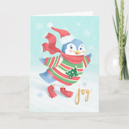 Blå isfjällande Penguin-julkort Kort