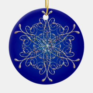 Blå isnodscent Snowflake Ornament