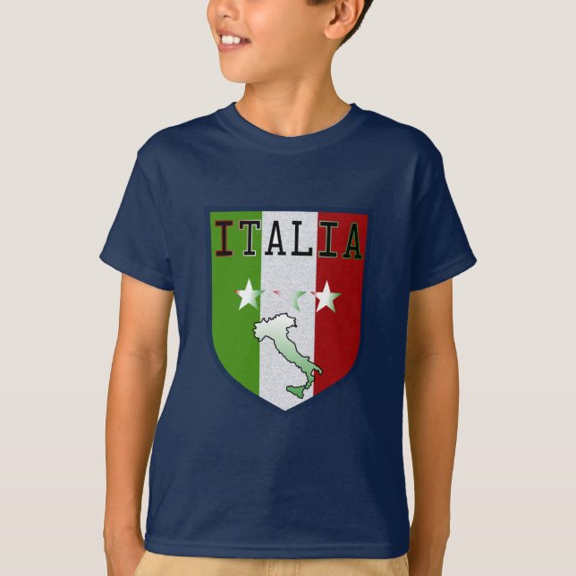 Blå Italia Crest Medeltida Barn Tröja (Framsida)