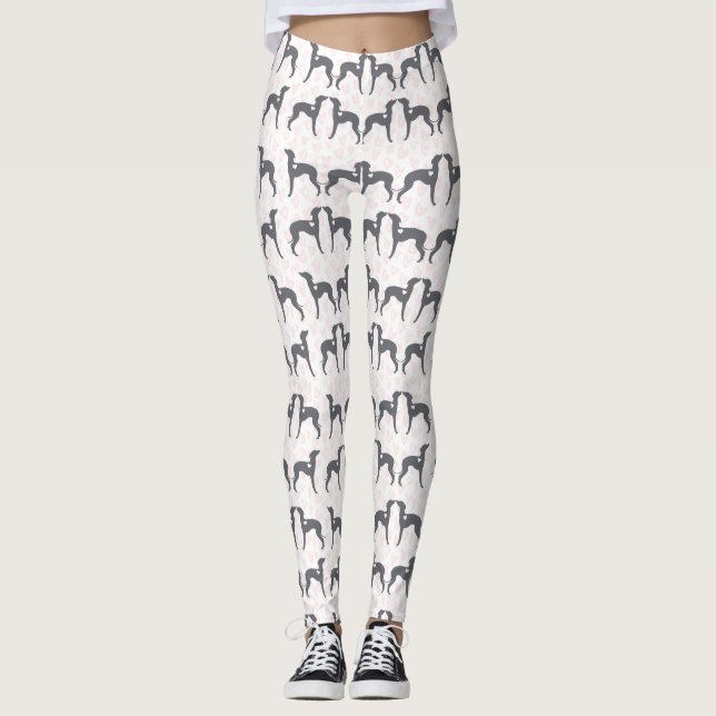 Blå italiensk greyhound leggings (Framsida)