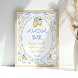 Blå italienska Lemon Möhippa Mimosa Pub Poster