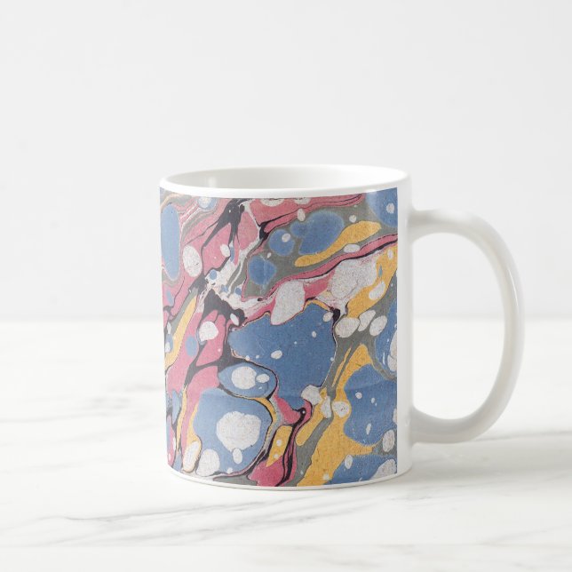 Blå italienska Marble Mönster Kaffemugg (Höger)