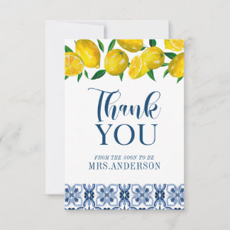 Blå italienska plattan Lemon-Möhippan, Tack Kort