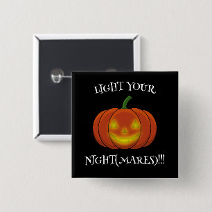 Blå Jack-o'-Lantern - Ljusa dina nattmardrömmar Knapp
