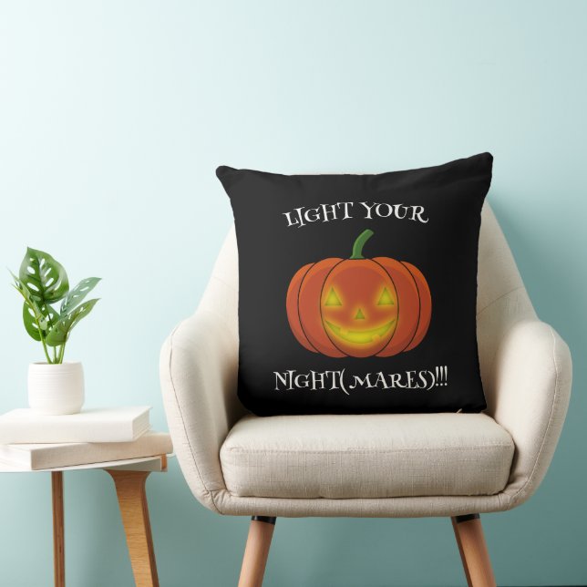Blå Jack-o'-Lantern - Ljusa dina nattmardrömmar Kudde (Stol)