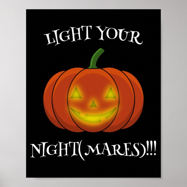 Blå Jack-o'-Lantern - Ljusa dina nattmardrömmar Poster (Framsidan)