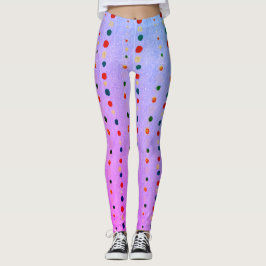 Blå japanska trälåst tryckta Leggings