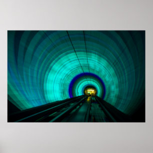 Blå järnvägstunnel, Singapore Poster
