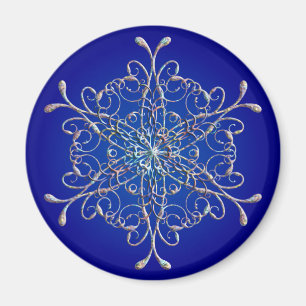 Blå jäst snöflingmagnet magnet