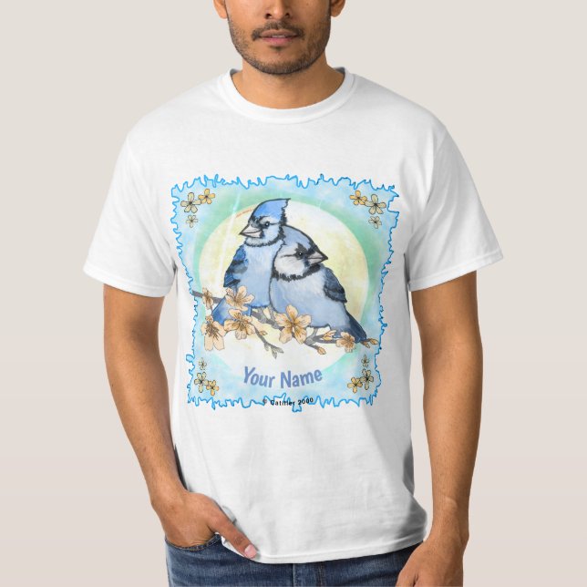 Blå Jay-gren t-shirt (Framsida)