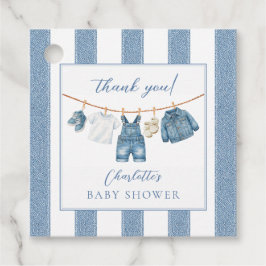 Blå Jean Baby Baby Shower Gåvor Etiketter