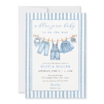 Blå Jean Baby Baby Shower Klädtork Denim