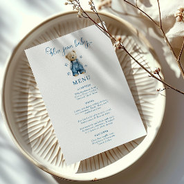 Blå Jean Baby Denim Baby Shower Meny