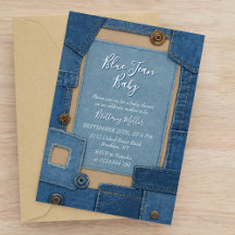 Blå Jean Baby Denim Babyfirande