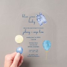Blå Jean Baby | Modern Bebis Shower | Ballongbåge