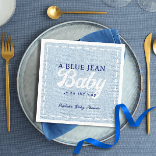 Blå Jean Baby Pojke Baby Shower Pappersservett