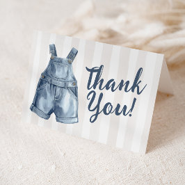 Blå Jean Baby Shower Blank Tackkort