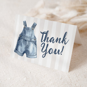 Blå Jean Baby Shower Blank Tackkort