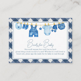 Blå Jean Baby Shower-böcker för bebis Tilläggskort
