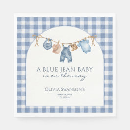 Blå Jean Baby Shower Cowboy Pappersservett