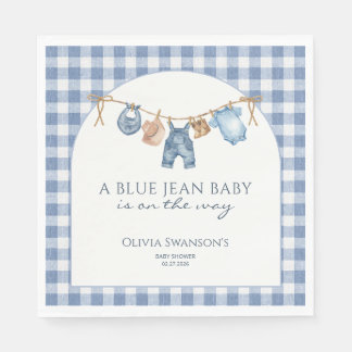 Blå Jean Baby Shower Cowboy Pappersservett