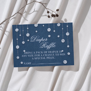 Blå Jean Baby Shower Diaper Raffle Tilläggskort
