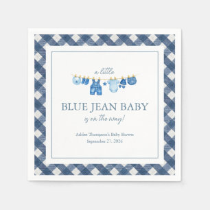 Blå Jean Baby Shower Pappersservett