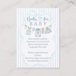 Blå Jean Baby Shower Pojke Böcker Förfrågan Tilläggskort