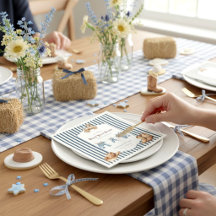 Blå Jean Baby Western Cowboy Förlossningsfest