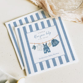 Blå Jean Bebis Baby Shower  Pappersservett