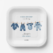 Blå Jean Bebis Shower - Denim Tema