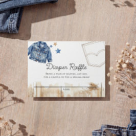 Blå Jean Denim Blöja Lotteri Tilläggskort
