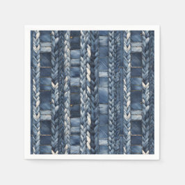 Blå Jean Denim, stressad och hjärnfärgad Pappersservett