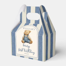 Blå Jean Denim Teddybjörn 1-årsdag