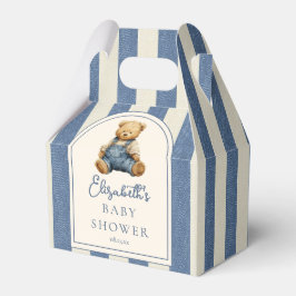 Blå Jean Denim Teddybjörn Babyshower Presentaskar