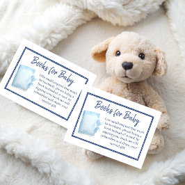 Blå jean flickor baby shower bok begäran tilläggskort