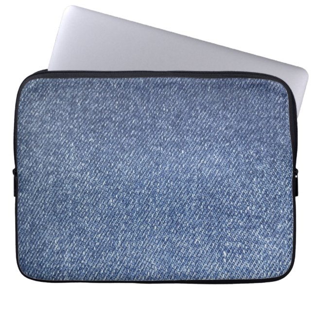 Blå Jean-surfplattahölje  Laptop Fodral (Framsidan)