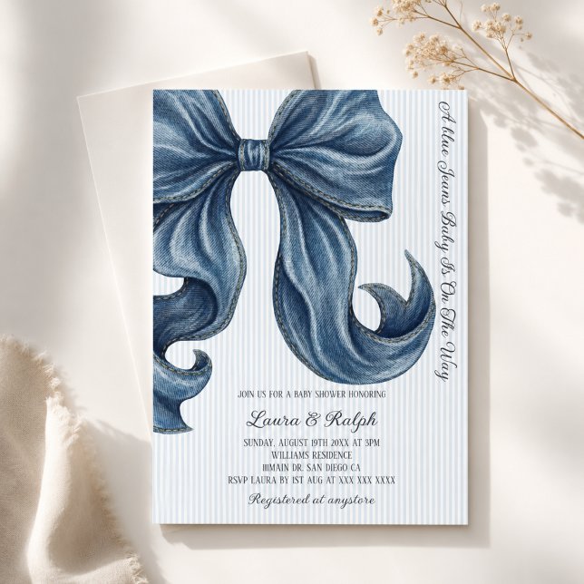 Blå jeans Baby Baby Shower Inbjudningar (Skapare uppladdad)