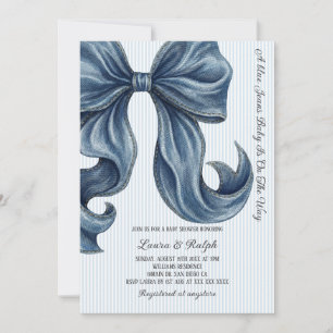 Blå jeans Baby Baby Shower Inbjudningar