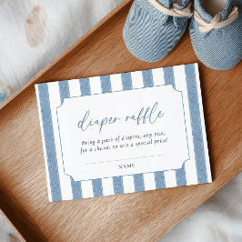Blå jeans baby shower blöja lotteri tilläggskort