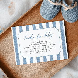 Blå jeans Baby Shower Böcker för Bebis Tilläggskort