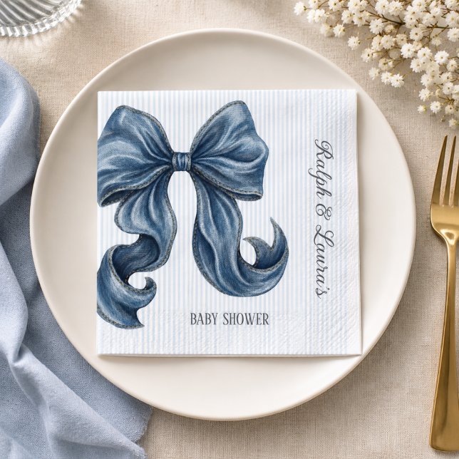 Blå jeans baby shower pappersservett (Skapare uppladdad)