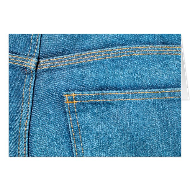 Blå Jeans Back Pocket Greeting Card Hälsningskort (Framsidan Horizontal)