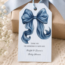 Blå jeans båge baby shower